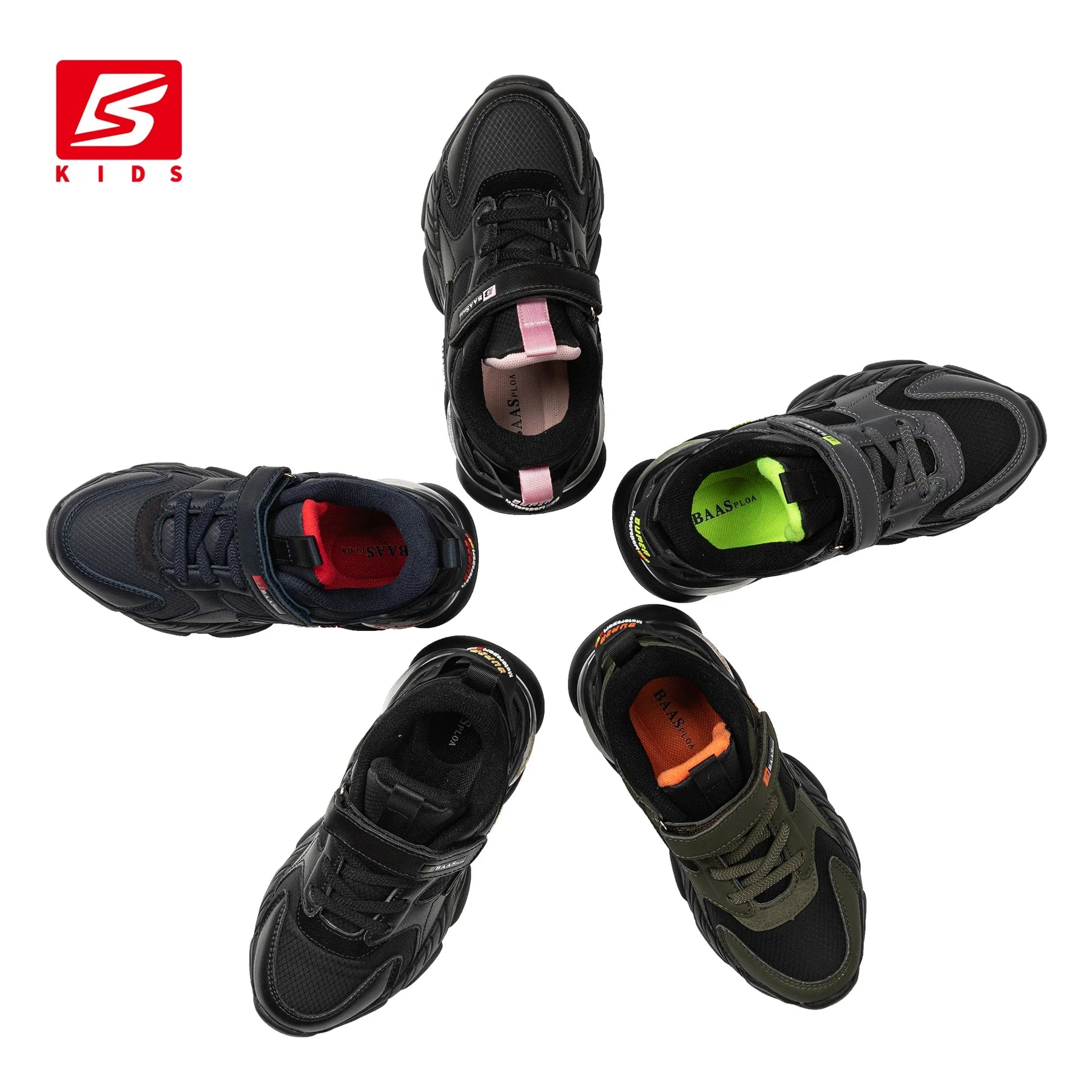 Baasploa Kinder Turnschuhe, Atmungsaktive Sneaker für Jungen und Mädchen