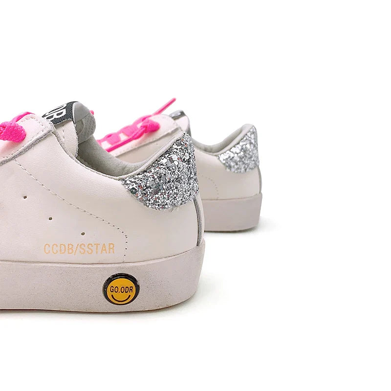 Benutzerdefinierte Turnschuhe für Baby-Mädchen, Glitzernde Stern-Sportschuhe