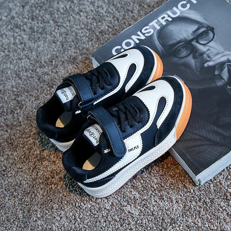 Kinder Leder Freizeitschuhe, Leichte Tennis-Schuhe für Jungen und Mädchen