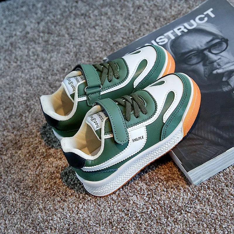 Kinder Leder Freizeitschuhe, Leichte Tennis-Schuhe für Jungen und Mädchen