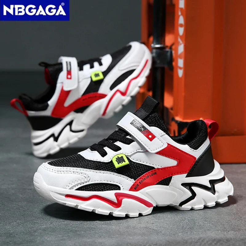 Atmungsaktive Leder-Sportschuhe für Jungen, Komfortable Turnschuhe für Kinder