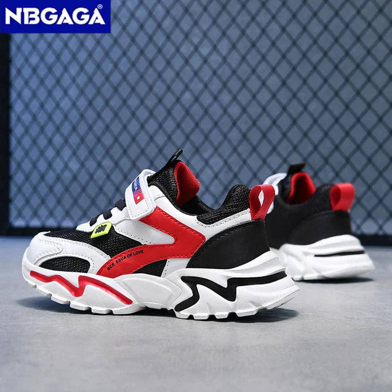 Atmungsaktive Leder-Sportschuhe für Jungen, Komfortable Turnschuhe für Kinder