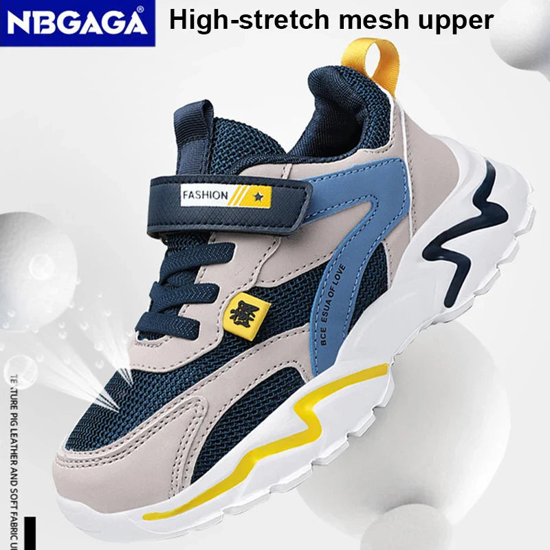 Atmungsaktive Leder-Sportschuhe für Jungen, Komfortable Turnschuhe für Kinder