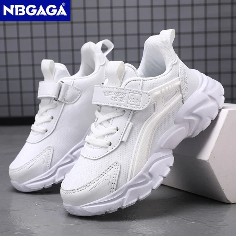 Leder Kinder Turnschuhe, Sportliche Freizeit-Schuhe für Jungen und Mädchen