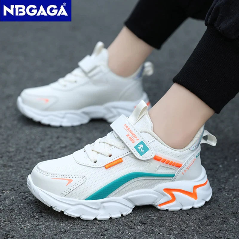 Leder Kinder Turnschuhe, Sportliche Freizeit-Schuhe für Jungen und Mädchen