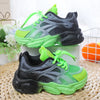 Niedliche Mesh-Sneaker mit Farbverlauf für Mädchen, Leuchtende Plattform-Sportschuhe