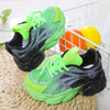 Niedliche Mesh-Sneaker mit Farbverlauf für Mädchen, Leuchtende Plattform-Sportschuhe