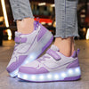Rosa LED Rollschuhe für Mädchen und Jungen, Leichte Turnschuhe mit zwei Rädern