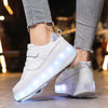 Rosa LED Rollschuhe für Mädchen und Jungen, Leichte Turnschuhe mit zwei Rädern