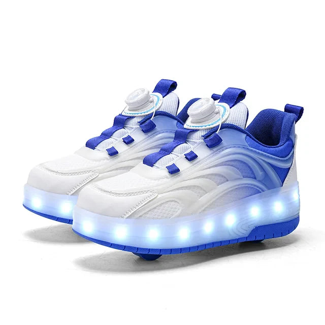 Leuchtende Rollschuhe für Kinder, LED Turnschuhe für Jungen und Mädchen