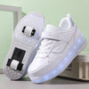 Rosa LED Rollschuhe für Mädchen und Jungen, Leichte Turnschuhe mit zwei Rädern