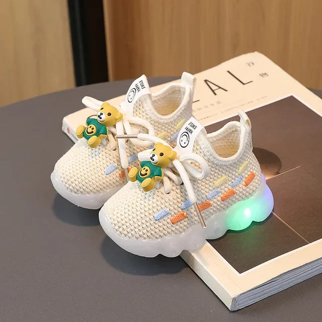 Leuchtende Kinder Turnschuhe, blinkende Sportschuhe für Mädchen und Babys