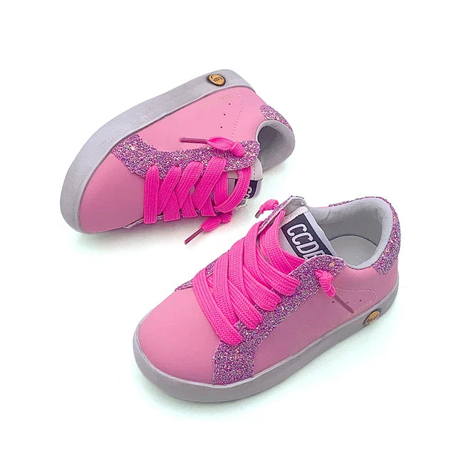 Benutzerdefinierte Turnschuhe für Baby-Mädchen, Glitzernde Stern-Sportschuhe