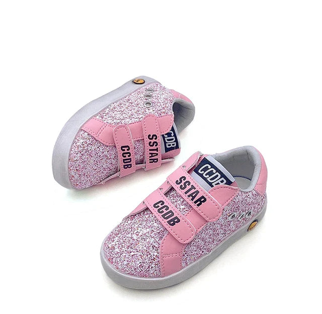 Benutzerdefinierte Turnschuhe für Baby-Mädchen, Glitzernde Stern-Sportschuhe