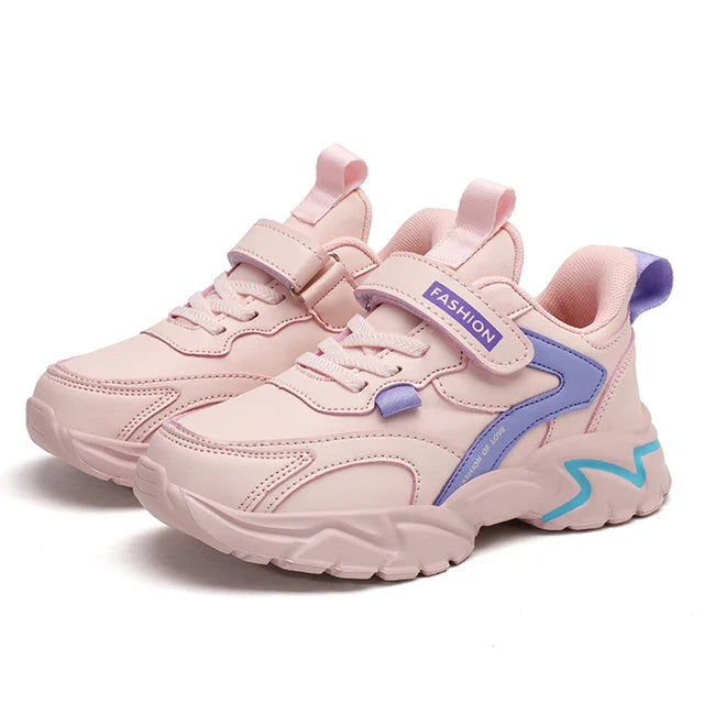 Sportliche Mädchen Freizeit Schuhe, Leder Sneaker für Kinder