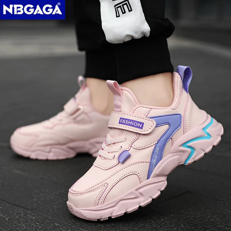 Sportliche Mädchen Freizeit Schuhe, Leder Sneaker für Kinder