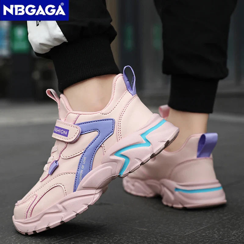 Sportliche Mädchen Freizeit Schuhe, Leder Sneaker für Kinder