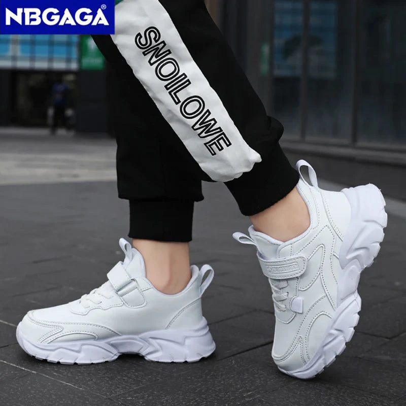 Sportliche Mädchen Freizeit Schuhe, Leder Sneaker für Kinder