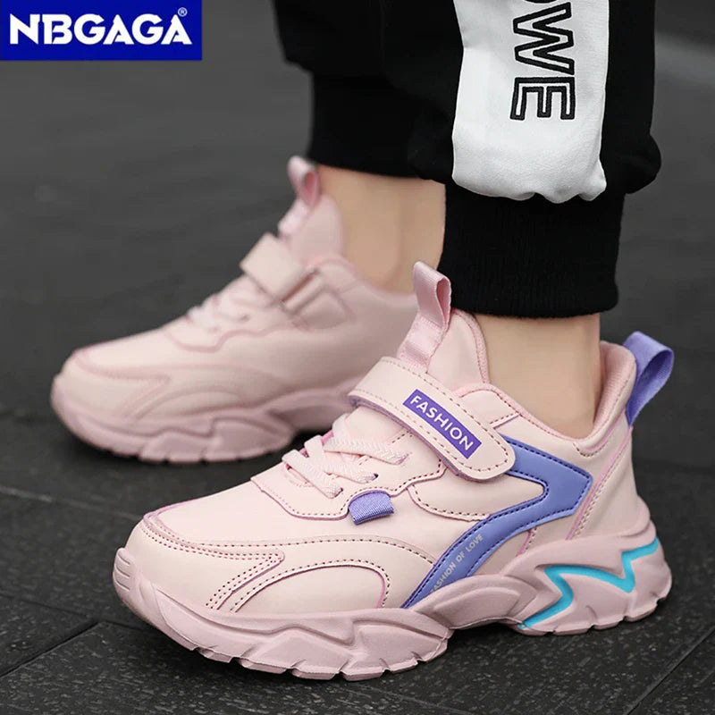 Sportliche Mädchen Freizeit Schuhe, Leder Sneaker für Kinder