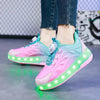 Leuchtende Rollschuhe für Kinder, LED Turnschuhe für Jungen und Mädchen
