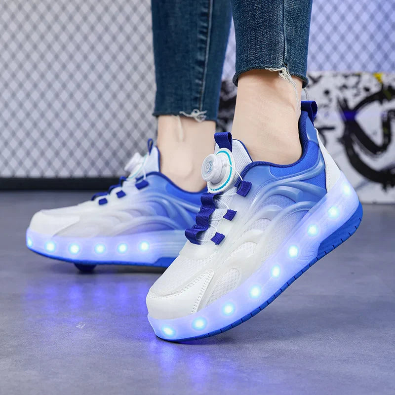 Leuchtende Rollschuhe für Kinder, LED Turnschuhe für Jungen und Mädchen