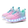 Leuchtende Rollschuhe für Kinder, LED Turnschuhe für Jungen und Mädchen
