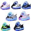 Kinder LED Rollschuhe mit zwei Rädern, Leuchtende Turnschuhe für Jungen und Mädchen, USB-Aufladung